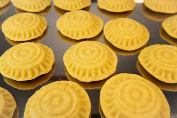 Traditional eid maamoul or mamoul cookies with dates, nuts, and jam, Arabic sweets for Aid al-Fitr and easter, High quality photo