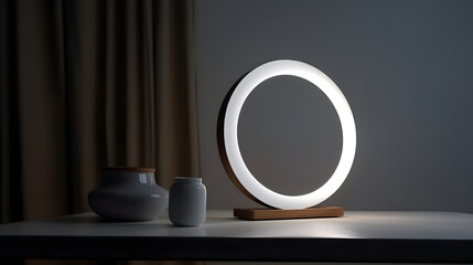 Fototapeta na wymiar Modern Charm of Table Lamp. Generative AI