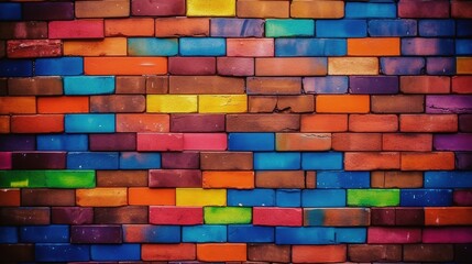 wall made of bricks with a variety of different colors