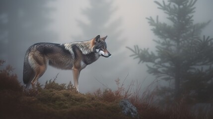 the natural beauty of the wolf in the winter