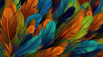 Fototapeta na wymiar stunning desktop background featuring an artful composition of colorful feathers