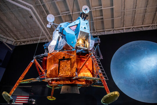 Houston USA 4th Feb 2023: the Lunar Module LTA-8 in Space Center Houston. It was the thermal vacuum test article and was the first production, man-rated lunar module