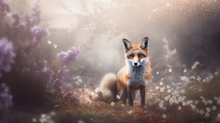 fox in a dreamy forest