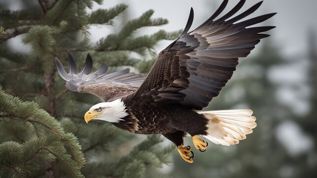 photo of majesty and power of an eagle in flight