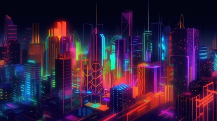 an abstract pattern of a city skyline at night