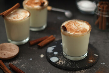 Kogel mogel drink made from eggs with cream