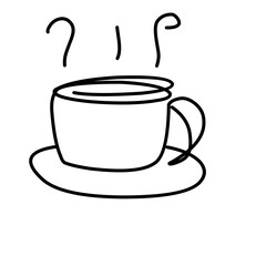 Coffe cup. One line Drawing. Continuous line of coffee cup