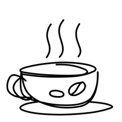 Coffe cup. One line Drawing. Continuous line of coffee cup