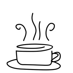 Coffe cup. One line Drawing. Continuous line of coffee cup