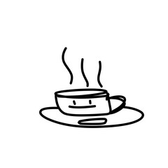Coffe cup. One line Drawing. Continuous line of coffee cup