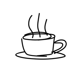 Coffe cup. One line Drawing. Continuous line of coffee cup