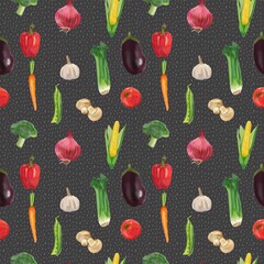seamless pattern with vegetables