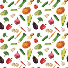 seamless pattern with vegetables