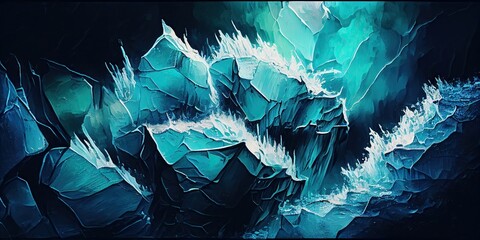 icy deep blue cool organic ice Abstract, Elegant and Modern AI-generated illustration