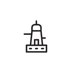 Obraz premium Beacon Lighthouse Sea Outline Icon