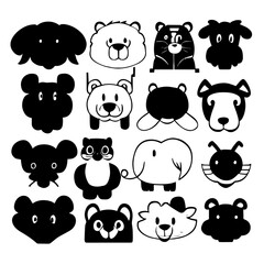 cartoon characters vector design black and white