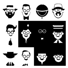 cartoon characters vector design black and white
