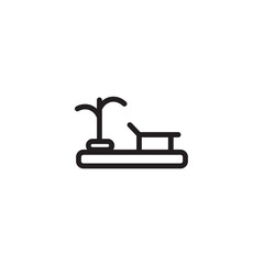 Beach Bed Sea Outline Icon