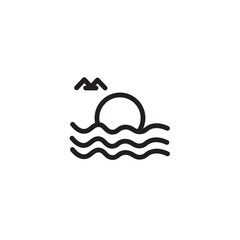 Beach Bird Sea Outline Icon