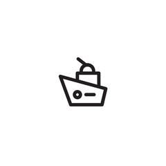Obraz premium Beach Bigship Ferry Outline Icon