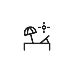 Beach Bed Sea Outline Icon