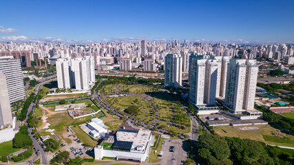 aerial view of Barra Funda neighborhood, Parque das Perdizes, in Sao Paulo, Brazil.