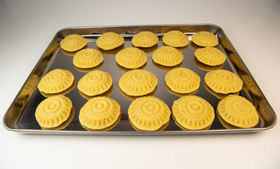 Traditional eid maamoul or mamoul cookies with dates, nuts, and jam, Arabic sweets for Aid al-Fitr and easter, High quality photo