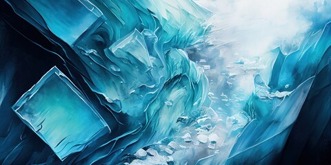 icy deep blue cool atmosphere glacier abstract elegant modern ai generated illustration