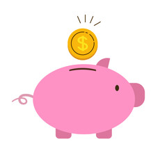 piggy bank and coins