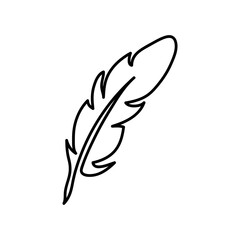 Feather vector icon illustration on white background.