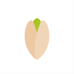 Fototapeta premium Pistachio flat design vector illustration isolated on white background. can be used for organic product. Culinary ingredient.
