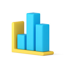 Bar diagram chart graph statistic analyzing data dynamic process isometric 3d icon realistic vector