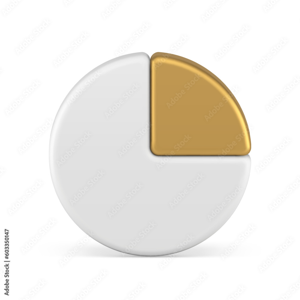 Poster chart pie graph diagram statistical business information analyzing 3d icon realistic vector