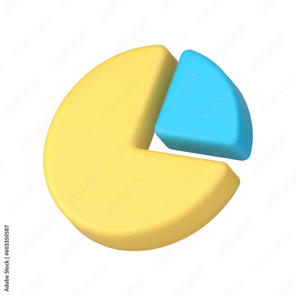 Poster circle graph pie chart scheme section segment economy budget calculation isometric 3d icon vector