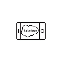 SalesForce Mobile Version Icon - Minimalist Line Art Icon