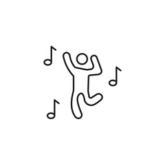 Dancing with Music Icon - Minimalist Line Art Icon