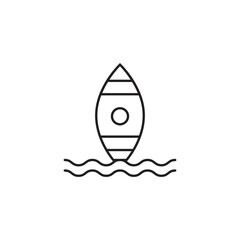 Surfing Icon - Minimalist Line Art Icon