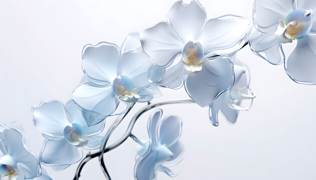 The Orchid flower petals have a beautiful glass texture that appears clean and transparent. They make a perfect background for any project Generative AI
