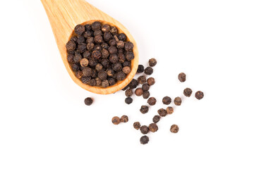 Black pepper isolated on the white background