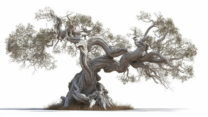 Twisted Tree with White Background
