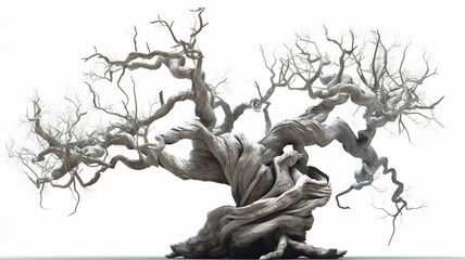 Twisted Tree with White Background