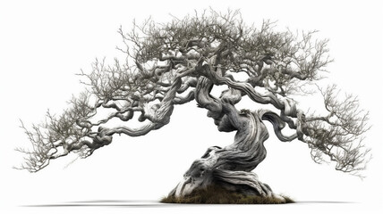 Twisted Tree with White Background