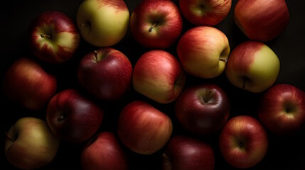 Fototapeta na wymiar refreshing apples for sale at market. generative ai