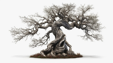 Twisted Tree with White Background