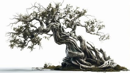 Twisted Tree with White Background