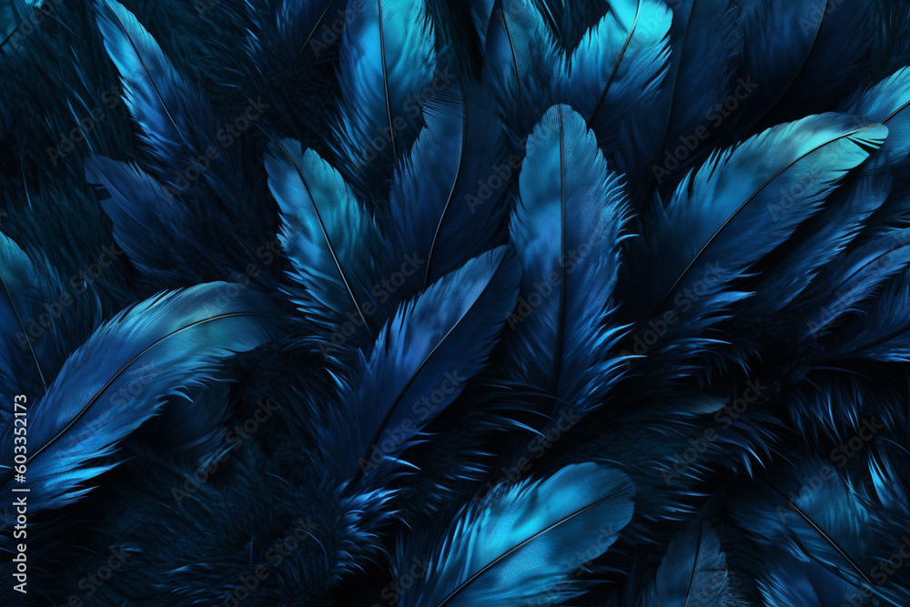 Poster a high-contrast feather background pattern texture, with dark feathers against a bright and vibrant 