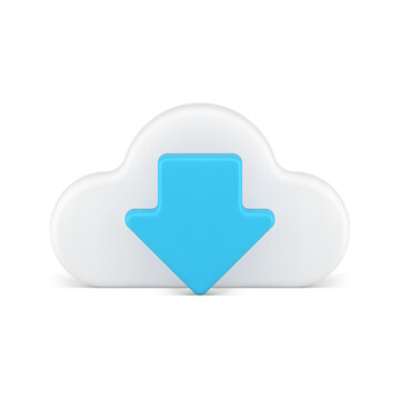 Data download cloud computing server virtual connection information storage 3d icon vector
