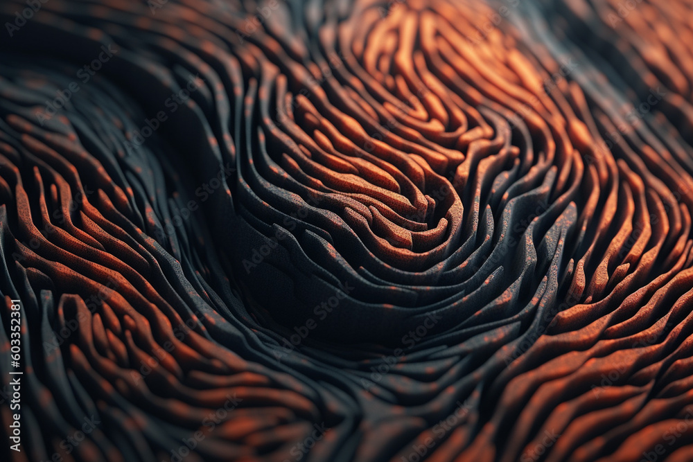 Poster A fingerprint formed with vibrant and colorful brush strokes, representing the diversity and vibrancy of human identities.  Generative AI technology.