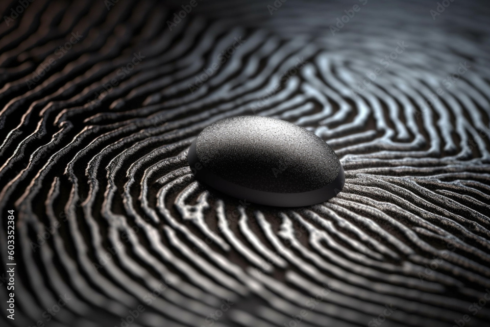 Leinwandbilder  fingerprint created with metallic or reflective materials, adding a touch of sophistication and elegance to the image. Generative AI technology.