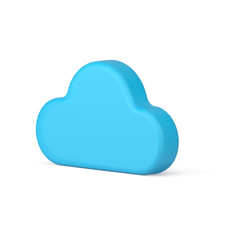 Blue cloud air bubble atmosphere weather meteorology fluffy cumulus slim isometric 3d icon vector